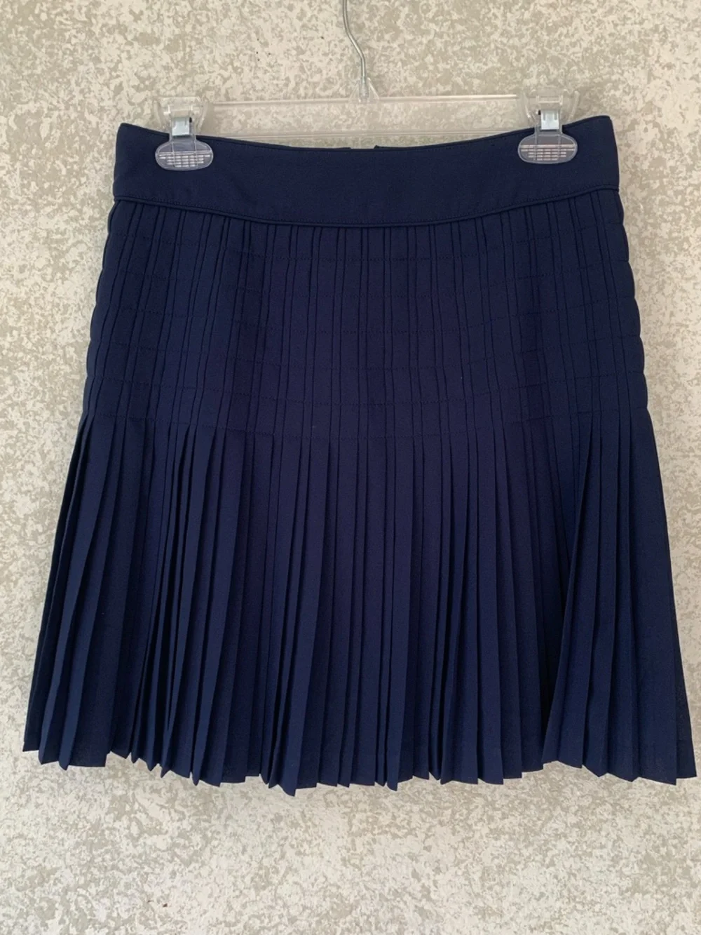 J. Crew Navy Pleated Mini Skirt Size 00 Preppy Dark Academia Tennis School